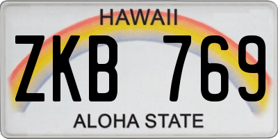 HI license plate ZKB769