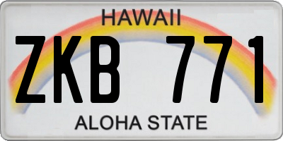 HI license plate ZKB771