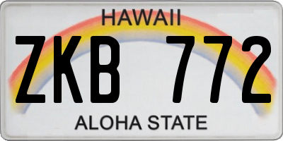 HI license plate ZKB772