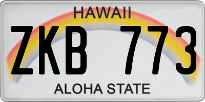 HI license plate ZKB773