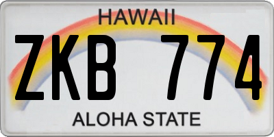 HI license plate ZKB774