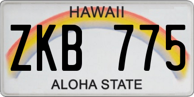 HI license plate ZKB775