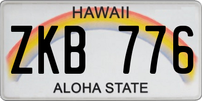 HI license plate ZKB776