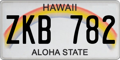 HI license plate ZKB782
