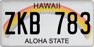 HI license plate ZKB783