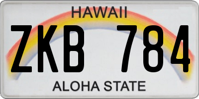 HI license plate ZKB784