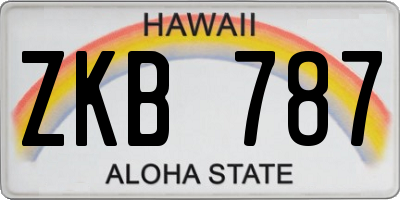 HI license plate ZKB787