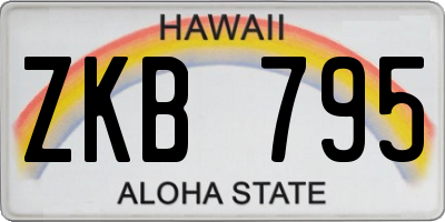 HI license plate ZKB795
