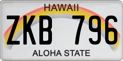 HI license plate ZKB796