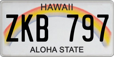 HI license plate ZKB797