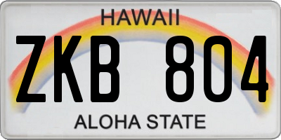 HI license plate ZKB804