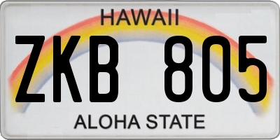 HI license plate ZKB805