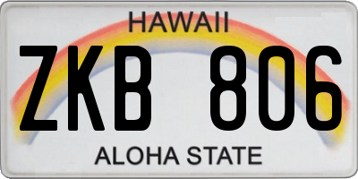 HI license plate ZKB806