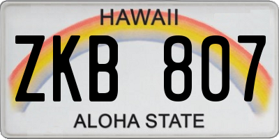 HI license plate ZKB807