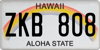 HI license plate ZKB808