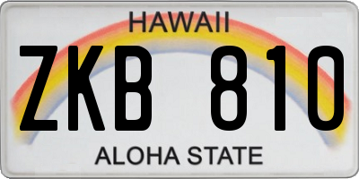 HI license plate ZKB810