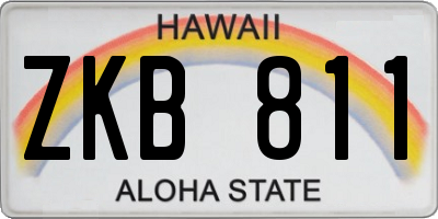 HI license plate ZKB811