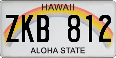 HI license plate ZKB812