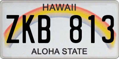 HI license plate ZKB813