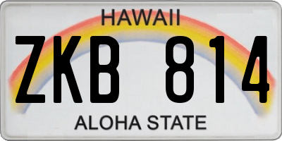 HI license plate ZKB814
