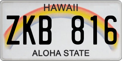 HI license plate ZKB816
