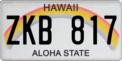 HI license plate ZKB817