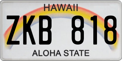 HI license plate ZKB818