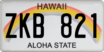 HI license plate ZKB821