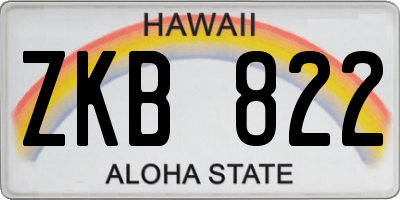 HI license plate ZKB822