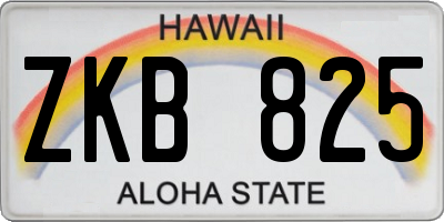 HI license plate ZKB825