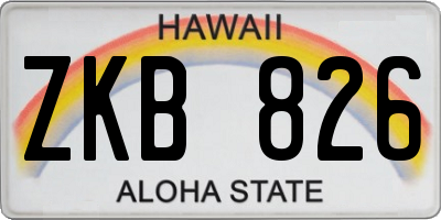 HI license plate ZKB826