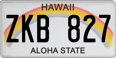HI license plate ZKB827