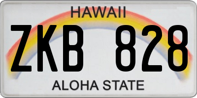 HI license plate ZKB828