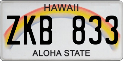 HI license plate ZKB833