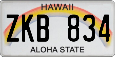 HI license plate ZKB834
