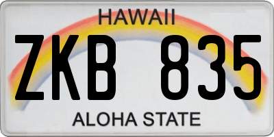 HI license plate ZKB835