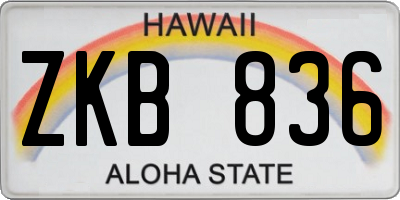 HI license plate ZKB836