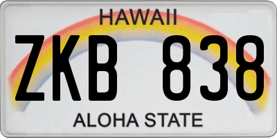 HI license plate ZKB838