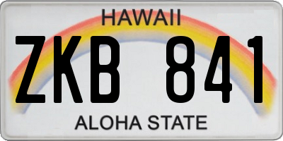 HI license plate ZKB841