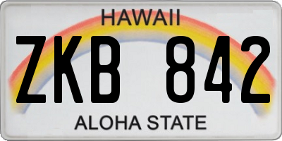 HI license plate ZKB842