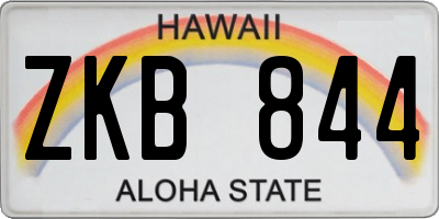 HI license plate ZKB844