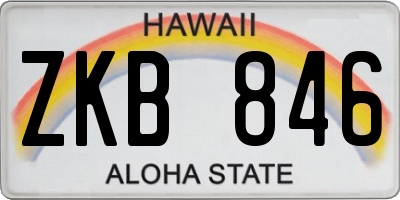 HI license plate ZKB846