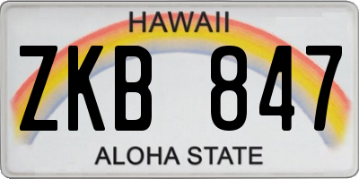 HI license plate ZKB847
