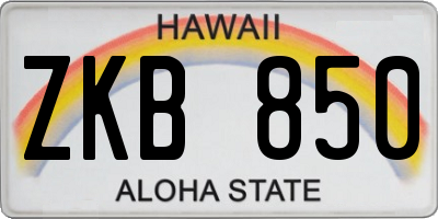HI license plate ZKB850