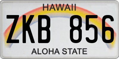 HI license plate ZKB856