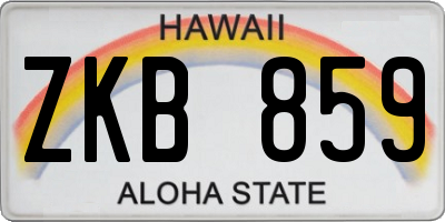 HI license plate ZKB859