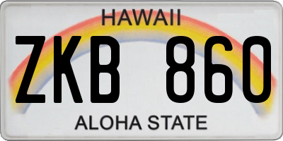 HI license plate ZKB860