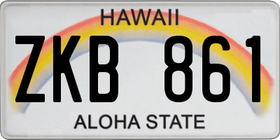 HI license plate ZKB861
