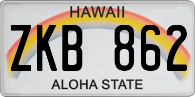 HI license plate ZKB862