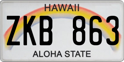 HI license plate ZKB863